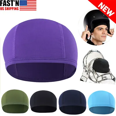 Sweat Wicking Skull Cap Men Motorcycle Cycling Helmet Liner Head Wrap Beanie Hat • $5.99