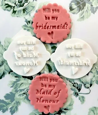 £3.90 • Buy Bridesmaid/Maid Of Honour Fondant Embosser Stamp Icing Stamps