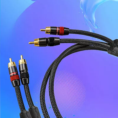 Pair OFC HiFi RCA Audio Cable With Gold Plated Plug Interconnect Shielded Cord • $9.17