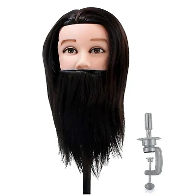 14  100% Men's Real Hair Salon Barber Hairdressing Training Head Mannequin Doll • £23.79