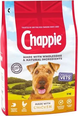 3 Kg Chappie Complete Dry Adult Dog Food Chicken & Wholegrain Cereal • £15