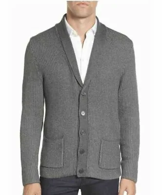 $195 Vince Camuto Slim Shawl Collar Button Cardigan Grey S • $114.98