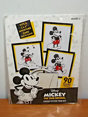 Disney Mickey Mouse Cross Stitch Trio Kit - Fits A 4x4 Aperture Card - NEW • £11.50