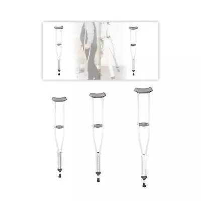 Underarm Crutch Anti Slip Lightweight Portable Aluminum Walking Aid Height • £24.48