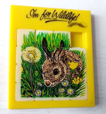 Rainbow Designs I'm For Wildlife Rabbit Slider Puzzle Rare Vintage Toy 1983 • £14.75