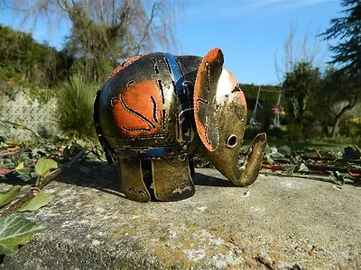 Metal Elephant Garden Ornament Tea Light Holder Standing Metal Elephant - Gold  • £18.99