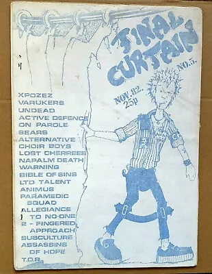 FINAL CURTAIN Issue 5 1982 UK Punk Fanzine Varukers Undead Napalm Death Sears  • £12.50