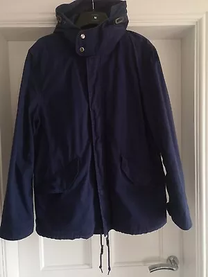 Men's Parka With Detachable Inner Fur Liner - Burton Cotton - Navy Blue - Medium • £18.50