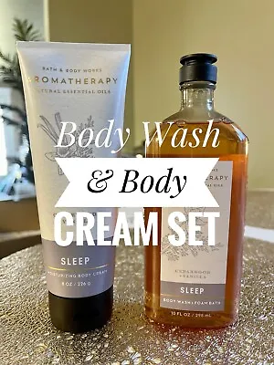 Bath & Body Works Aromatherapy “Sleep” Cedarwood + Vanilla WASH & CREAM SET • £28.92