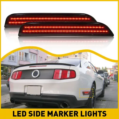 DARK SMOKE Red LED SMD Rear Side Marker Lamp Light For 10-14 Ford Mustang S197 • $18.79