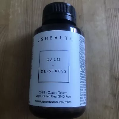 JSHEALTH Calm + De Stress 60 Film Coated Tablets Vegan Expiry 12 2025 JS Health • £15