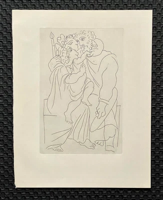 $49.50 • Buy  Cinesias Et Sa Famille   PLATE PRINTED GRAVURE BY PABLO PICASSO From Lysistrata