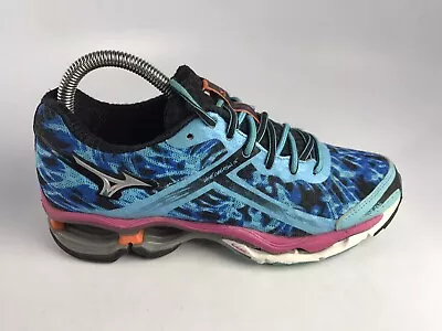 Mizuno Womens Wave Creation 15 Blue/ Black/ Purple Running Shoes Sneakers So 6.5 • $34.99