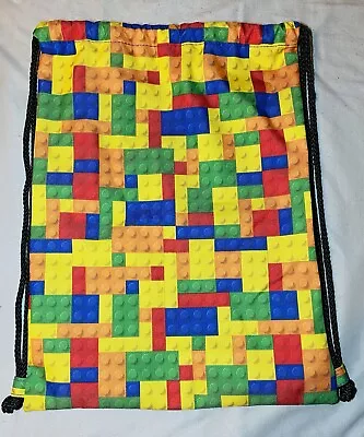 Lego Theme Brick Wall Multicolor Kids Boys Girls String Bag School Backpack • $7.25