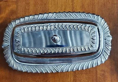 Vintage Irvinware Silver Metal Covered Butter Dish With Glass Insert. S1 • $10