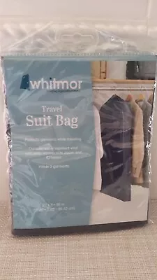 Whitmor Vinyl Zippered Travel Suit Bag Holds 3 Garments 2015 22x3x38  NIP • $19.99