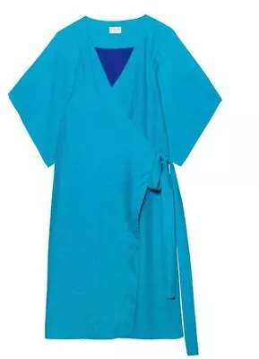 $40 • Buy GORMAN 100% Silk Sapphire Wrap Kimono Midi Dress Lined Boho Festival Like New L