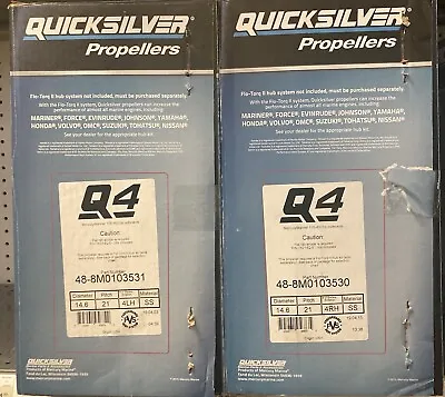 Mercury Quicksilver Q4  Revolution 4  14.6  21P SS Set LH & RH 4-Blade Prop REV4 • $1800