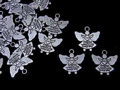 £2.29 • Buy 10 Pcs -  20mm Tibetan Silver Angel Charms Craft Jewellery Beading Pendant K132