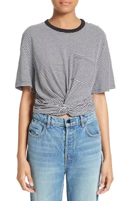 T Alexander Wang Striped Jersey Twist T-Shirt Size Small • $19.95