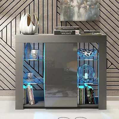 Modern Sideboard Display Cabinet Cupboard TV Stand Living Room High Gloss Doors • £129.90