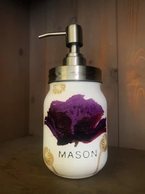 £20 • Buy Emma Bridgewater Purple Poppy Mason Jar  Soap Dispenser