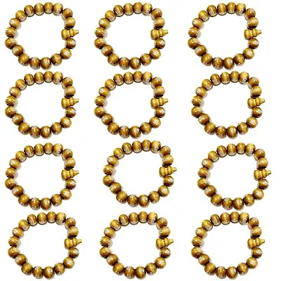 12 Tibetan Buddhist Mala Bracelets For Men And Women - Round Wooden Beads Prayer • $7.95