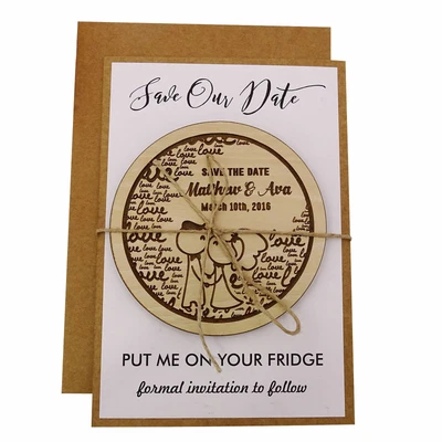 Rustic Wedding Save The Date Magnets Wooden Engraved Magnet 20 Personalized-jF5 • $81.39