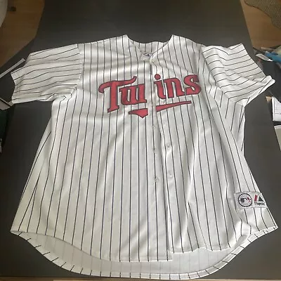 Joe Mauer Mn Twins Jersey Stitched Majestic 3xl Red Blue Genuine Merchandise • $79.99