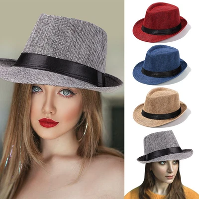 $11.84 • Buy Gangster Cap Spring Summer Autumn Top Hats Beach Sun Hat Jazz Cap Fedora Cap