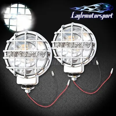 6  Built-in 4X4 Round HID Off Road Lights Chrome Fog Lamps Cover+Switch+Wire Kit • $59.99