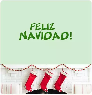Feliz Navidad! Spanish Merry Christmas Wall Decal Sticker Happy Holidays Merry C • $27.88