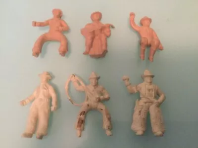 6  Cowboys Marx 1950s Figures Western Town Ranch  • $31.49