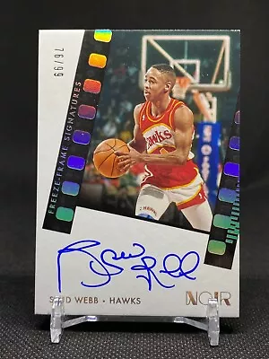 SPUD WEBB 2021-22 Panini Noir Freeze-Frame Signatures Auto #FF-SPW HAwks 76/99 • $18