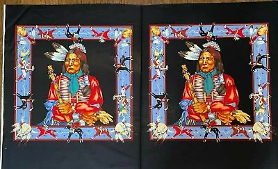  Indigenous American Indian Fabric Panel Alexander Henry Medicine Man 24  X 44  • $4.45