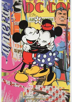 Mr Brainwash Mickey Mouse Minnie Mouse Promotional Post Card Print Show Card • $29.99