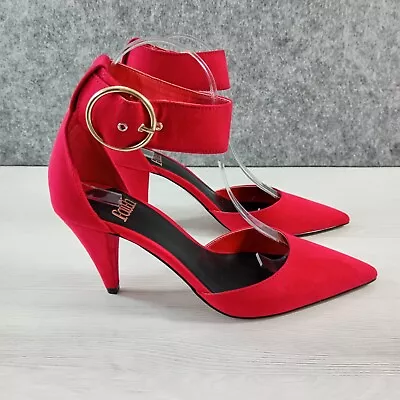 Ladies Faith Red Size 5 Heels Ankle Straps Court Shoes EU 38 • £19.99