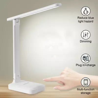 Touch LED Desk Lamp Bedside Study Reading Table Light USB Ports  Dimmable AU • $13.49