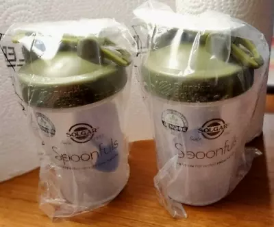 TWO Solgar Blender Bottle Shaker Cups 20oz Mixer Whisk Ball BPA Free Green • $15.78
