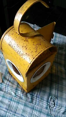 Vintage Road Works Safety Yellow Paraffin Lamp Lights Repurpose Re Cycle Project • £45.75