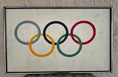 Original 1968 Mexico Olympic Games Signed  Banner/Flag US Track-John Carlos RARE • $999