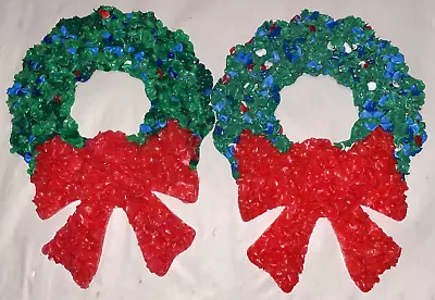 Vintage Homemade Craft Melted Plastic Popcorn Christmas Wreaths • $24.95