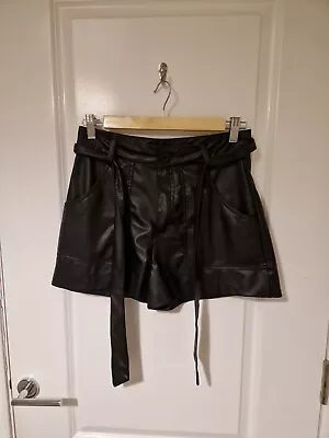 ZARA Black Faux Leather Shorts Size Medium • $12.33