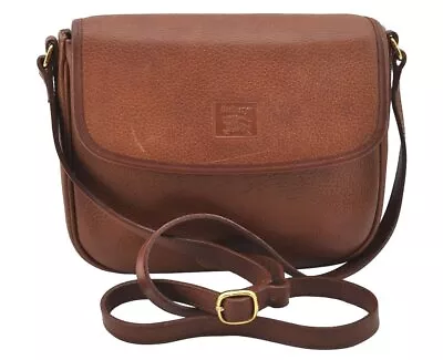 Authentic Burberrys Vintage Leather Shoulder Cross Body Bag Purse Brown 7460I • $51
