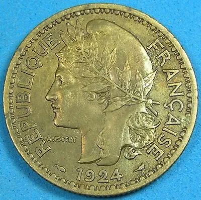 Togo 2 Francs Coin 1924 French Mandate Liberty Head KM-3 Collectible Grade • $28.70