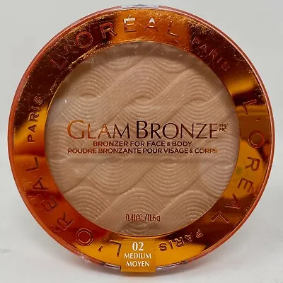 L'Oreal Glam Bronze Bronzer For Face & Body #02 Medium New Sealed 0.41 Oz. • $8