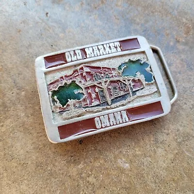 Vintage 1985 **old Market Omaha** Commemorative Belt Buckle • $11.95