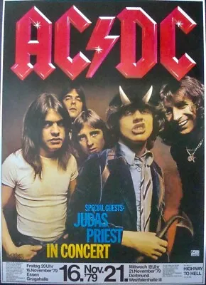 $350 • Buy AC DC ESSEN 1979 German A1 Concert Poster NM