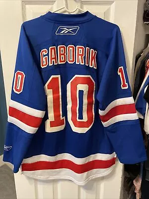 Marian Gaborik New York Rangers Hockey Reebok Mens Blue Jersey Size Small • $99.99