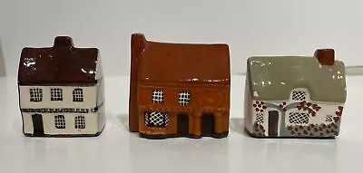 Country Cottages Mudlen End Studios 3 Ceramic House Miniatures Made In England • $28